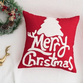 Festival Living Room Bedroom Decoration Background Cushion Red Pillowcase (Option: Merry Christmas Tree-45 X45cm Without Core)