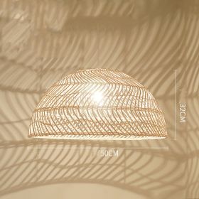 Rattan Art Chandelier In Restaurant And Tea House (Option: E 50cm)