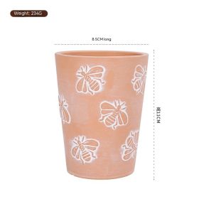 Bee Flowerpot Decoration Modern Simple Red Pottery Breathable Flower Pot With Hole Plant Pot (Option: CH0041)