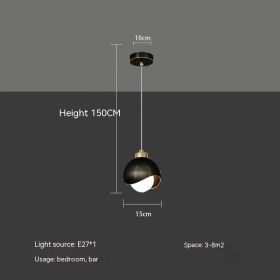 Golden Light Luxury Crystal Hanging Line Lamp Creative Bedroom (Option: Without Light Source-Black Single Head)