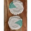 Macramé Drink Coasters;  (7inch)