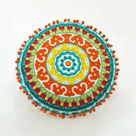 Moroccan Ethnic Style Hand-embroidered Round Pillow Cover (Option: 45cm Single Pillowcase-Alisa E)