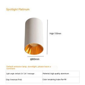 Thigh High Anti-glare Punch Free Ceiling Living Room Aisle Surface Mounted Spotlight (Option: 7w White Light 5700k-Platinum)