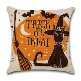 Halloween Cartoon Linen Throw Pillowcase (Option: 1 Style-45x45cm)