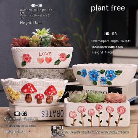 Ceramic Large Diameter Succulent Flowerpot (Option: 14style-Ceramic)