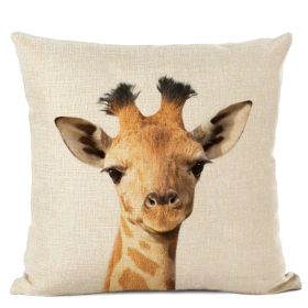 Home Decoration Animal Parrot Deer Head Linen Pillow Cover (Option: 8 Style-45 X45cm Without Pillow)