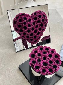 Bowknot Spherical Flower Pot Black Plum Preserved Flowers (Option: Large Mirror Love)