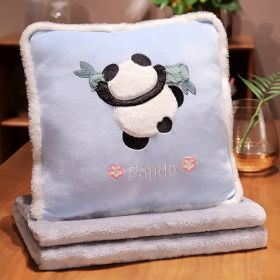 Cartoon Panda Back Three-in-one Four Seasons Universal Cushion Pillow Blanket (Option: Climbing Bamboo Back Shadow-40 × 40cm Blanket 100 × 170cm)