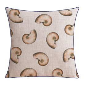 Classical Style Seaweed Starfish Pillow Thick Cotton Linen Sofa Cushion Cover (Option: XH0079-45X45cm Without Core)