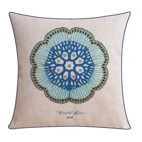 Classical Style Seaweed Starfish Pillow Thick Cotton Linen Sofa Cushion Cover (Option: XH0077-45X45cm Without Core)