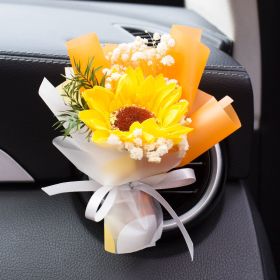 Fashion Creative Dried Flowers Decorative Car Female Motor Air Outlet Fragran (Option: Colored Glaze)