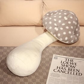 Cute Big Mushroom Shaped Leg Clip Sleeping Long Plush Pillow Living Room Backrest Pillow (Option: Gray-80cm650g)