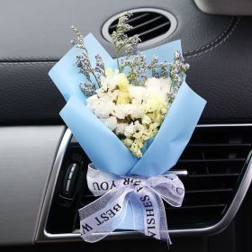 Fashion Creative Dried Flowers Decorative Car Female Motor Air Outlet Fragran (Option: Blue Romance)