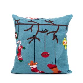 Household Supplies New Christmas Embroidery Pillow Case (Option: 45x45cm Without Pillow Core-Embroidery Christmas 4)