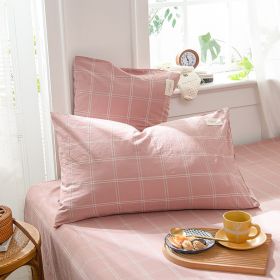 Pastoral Style Full Cotton Pillowcase (Option: Plaid Pink-40x60cm)