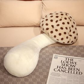 Cute Big Mushroom Shaped Leg Clip Sleeping Long Plush Pillow Living Room Backrest Pillow (Option: Light Brown-130cm2200g)